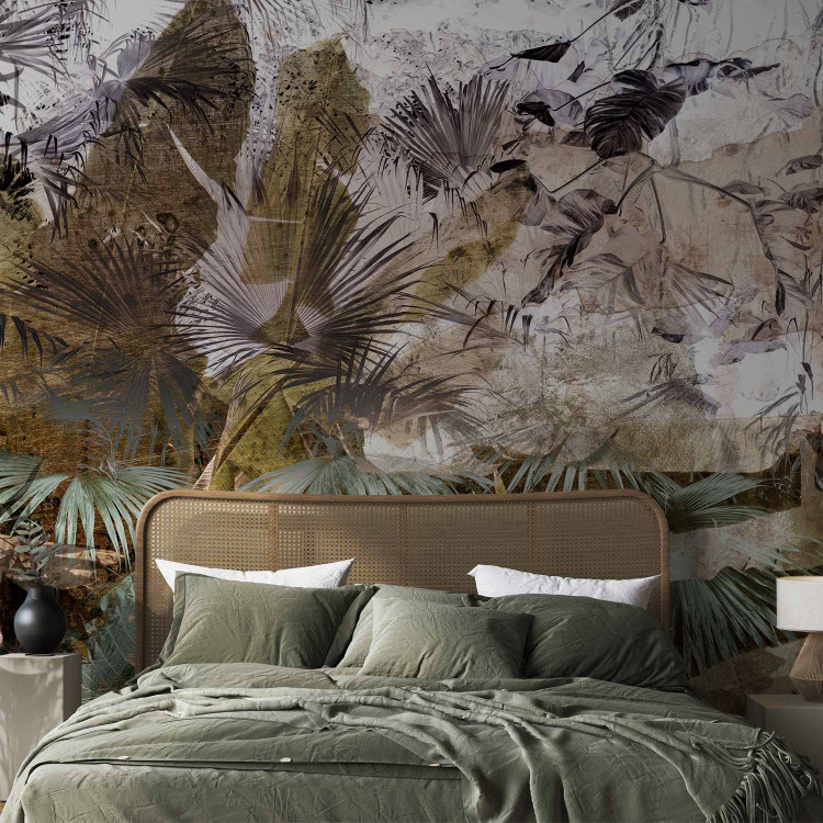 Wall Mural Abstract tropics - exotic graphic jungle landscape with leaves 134480 additionalImage 2