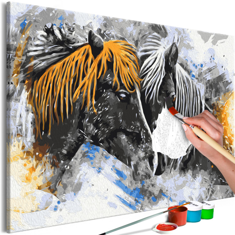 Paint by number Black and Yellow Horses 134680 additionalImage 3
