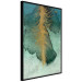 Poster Celestial Composition - golden feather on abstract blue background 134980 additionalThumb 11
