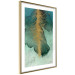 Poster Celestial Composition - golden feather on abstract blue background 134980 additionalThumb 7