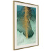 Poster Celestial Composition - golden feather on abstract blue background 134980 additionalThumb 3