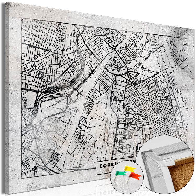Decorative Pinboard Copenhagen Plan [Cork Map] 135180