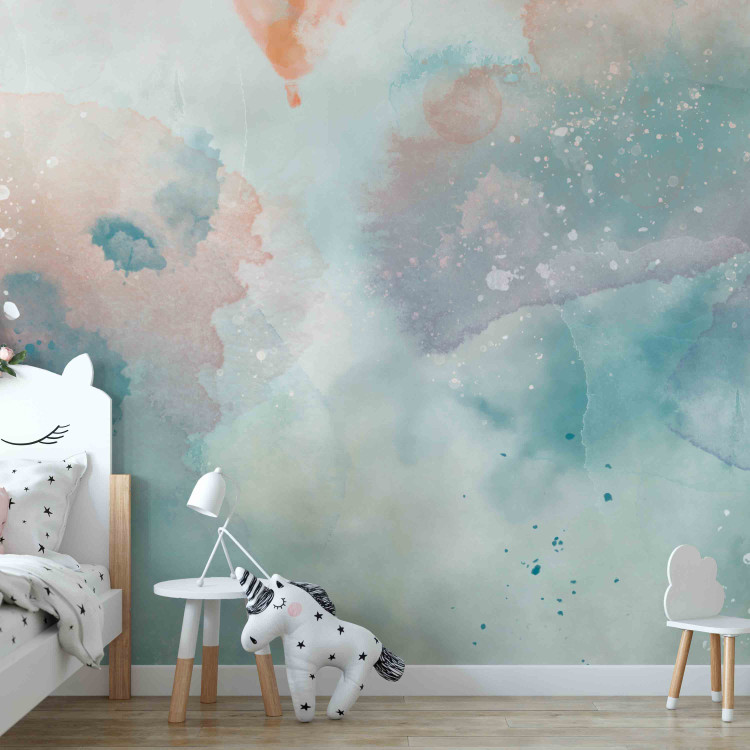 Wall Mural Dreamland - watercolour landscape with tents and balloons for children 135480 additionalImage 4
