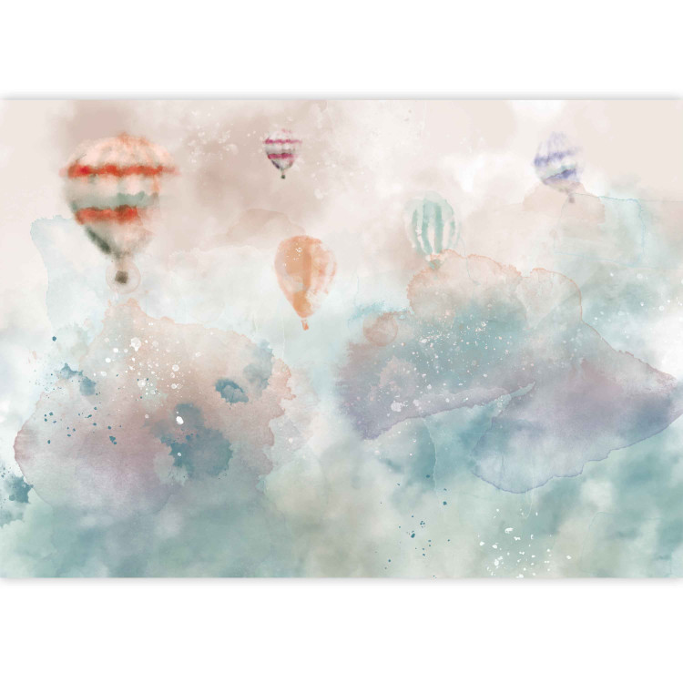 Wall Mural Dreamland - watercolour landscape with tents and balloons for children 135480 additionalImage 3