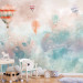 Wall Mural Dreamland - watercolour landscape with tents and balloons for children 135480