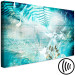 Canvas Art Print Turquoise Ferns (1-piece) Wide - abstraction with a deer 138280 additionalThumb 6