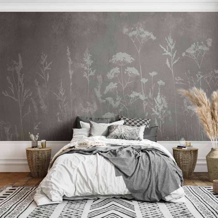 Wall Mural Delicate face of the meadow - a composition in white and gray 138580 additionalImage 2