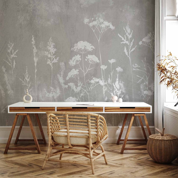 Wall Mural Delicate face of the meadow - a composition in white and gray 138580 additionalImage 4
