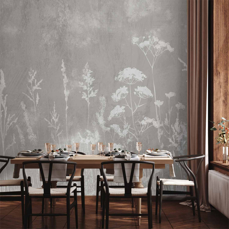 Wall Mural Delicate face of the meadow - a composition in white and gray 138580 additionalImage 6