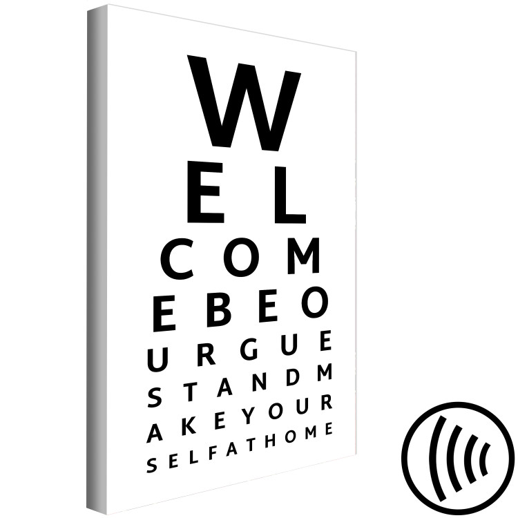 Canvas Welcome (1-piece) Vertical - black English text on white background 142380 additionalImage 6