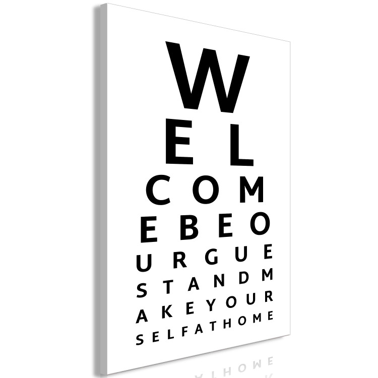 Canvas Welcome (1-piece) Vertical - black English text on white background 142380 additionalImage 2