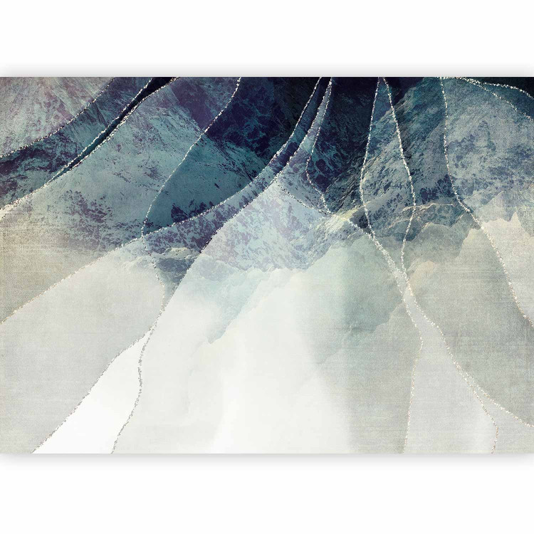 Photo Wallpaper Colour storm - abstract in blue tones with silver lines 143480 additionalImage 5