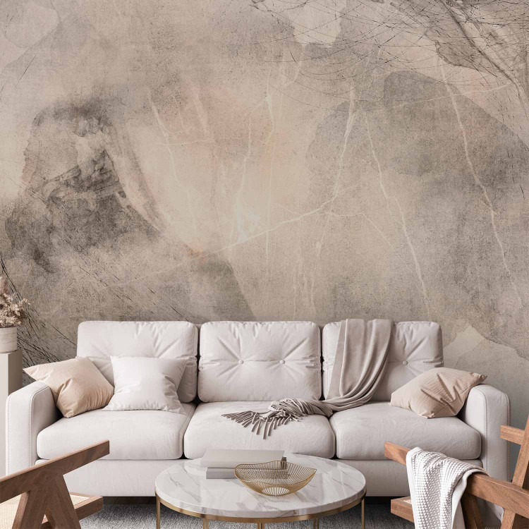 Wall Mural Night abstraction - marble texture in grey with soft colours 143580