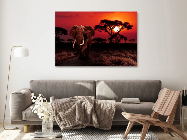 Canvas Print African Trek (1-piece) Wide - second variant - walking elephant 143680 additionalImage 3
