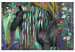 Paint by number Dark Beauty - Long Haired Horse on an Abstract Colored Background 144080 additionalThumb 4