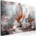 Canvas Print Magnolia (1-piece) - pink flowers and inscriptions on an abstract background 144780 additionalThumb 2
