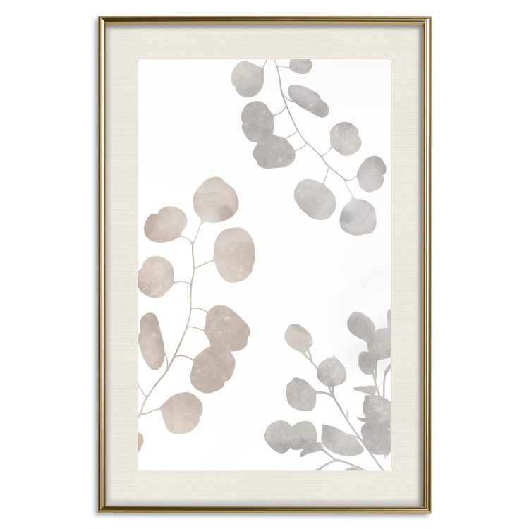 Poster Eucalyptus Plant Composition - Leaves and Twigs on a White Background 146180 additionalImage 27