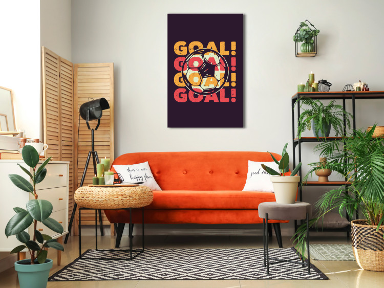 Canvas Art Print Soccer (1-piece) Vertical - English captions on a black background 149180 additionalImage 3