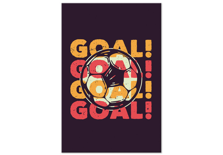 Canvas Art Print Soccer (1-piece) Vertical - English captions on a black background 149180