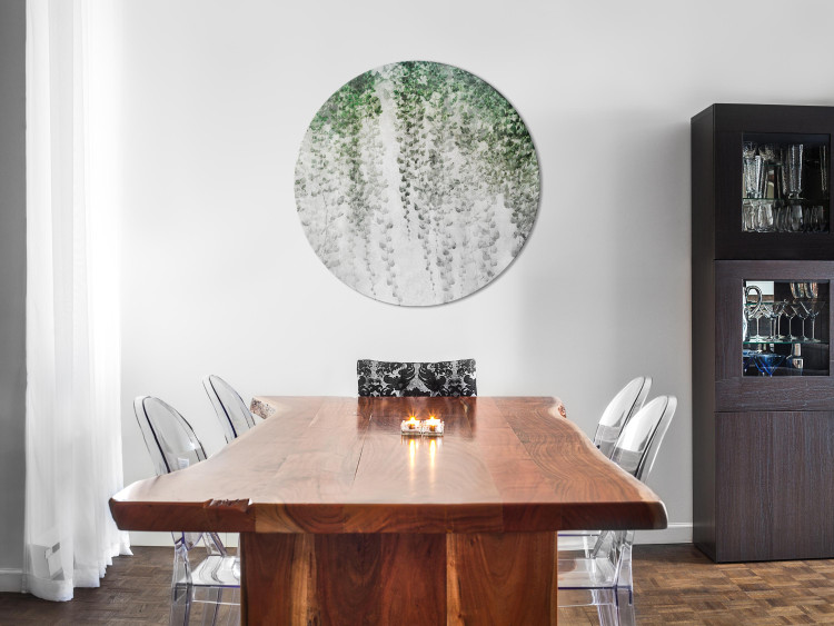 Round Canvas An Oasis of Peace - Plant Composition With Ivy on the Wall 151480 additionalImage 2