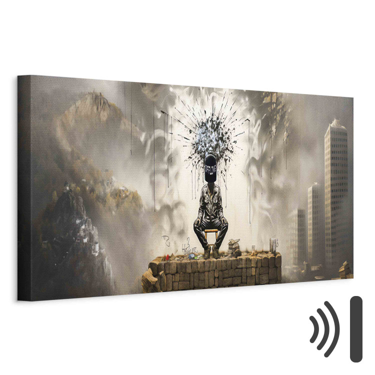 Canvas Art Print Modern Mind - A Creation Inspired by Banksy’s Work 151580 additionalImage 8