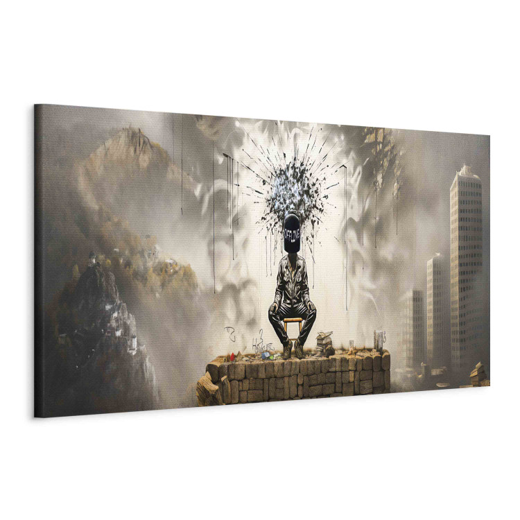 Canvas Art Print Modern Mind - A Creation Inspired by Banksy’s Work 151580 additionalImage 2