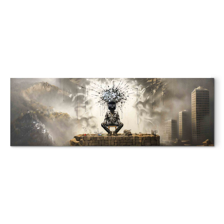 Canvas Art Print Modern Mind - A Creation Inspired by Banksy’s Work 151580