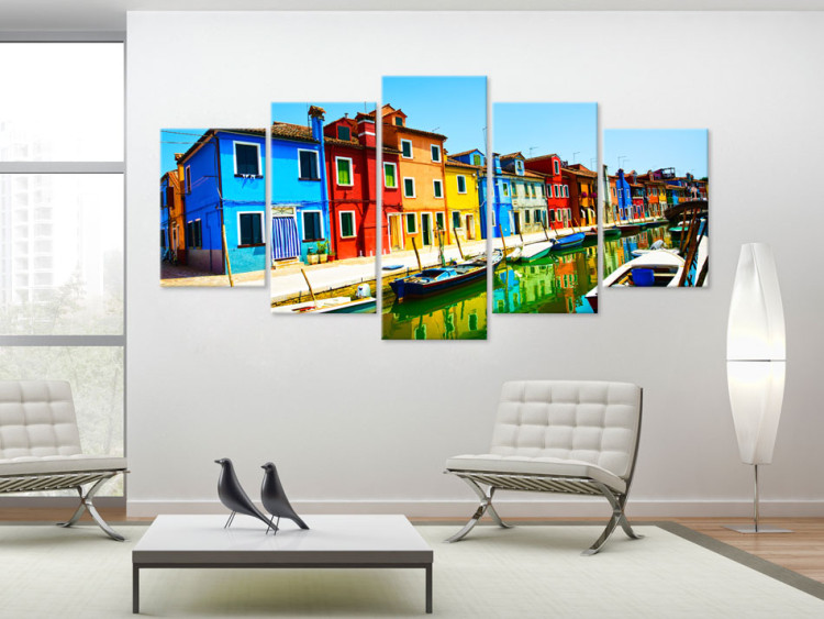 Canvas Art Print Houses in the colors of the rainbow 50580 additionalImage 3
