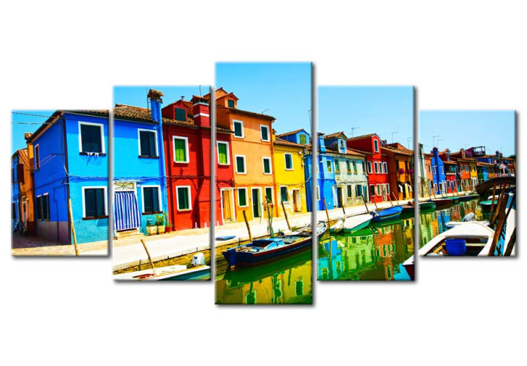 Canvas Art Print Houses in the colors of the rainbow 50580