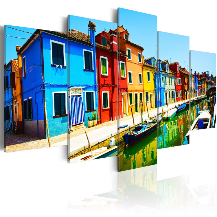 Canvas Art Print Houses in the colors of the rainbow 50580 additionalImage 2