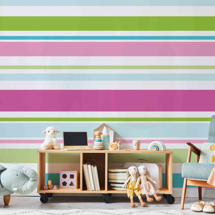 Wall Mural Bright Stripes - Background with Geometric Shape in the Form of Colorful Stripes 60780 additionalImage 4