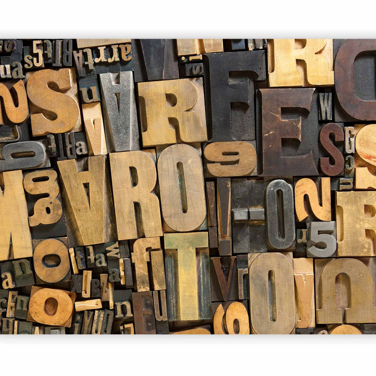 Wall Mural Lettering - Wooden-like Letters in Various Shapes and Shades 60880 additionalImage 1