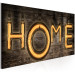 Canvas Print Bulb Home - Bright Inscription on Wooden Texture in Vintage Style 107290 additionalThumb 2
