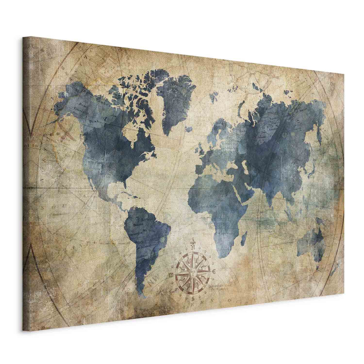 Canvas Print Retro Map (1 Part) Wide 108190 additionalImage 2