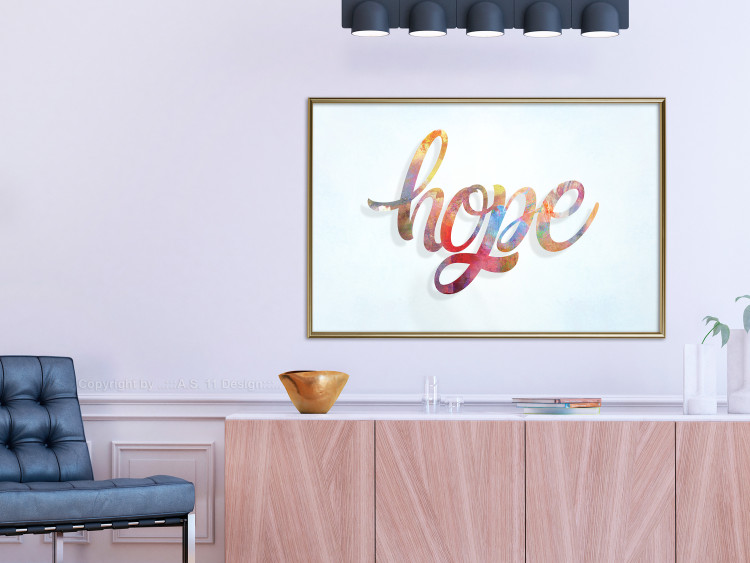 Poster Hope - simple composition with English text on a solid background 114290 additionalImage 5