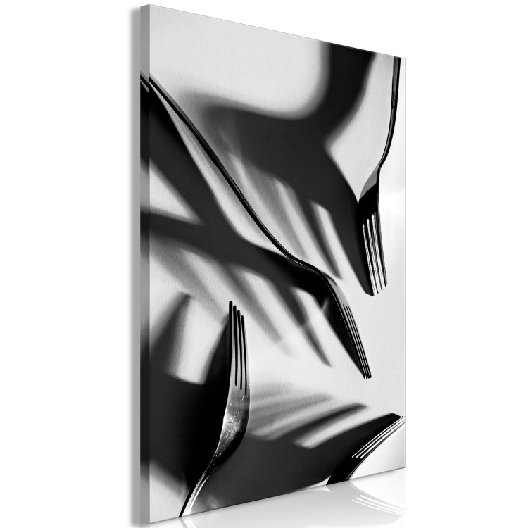 Canvas Art Print Shadows of Still Life (1-part) - Black and White Metal Tones 114890 additionalImage 2