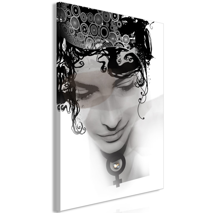 Canvas Symbol of Femininity (1-part) - Face with Black and White Accents 116390 additionalImage 2