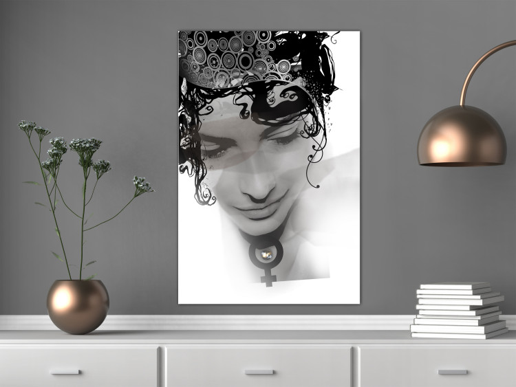 Canvas Symbol of Femininity (1-part) - Face with Black and White Accents 116390 additionalImage 3
