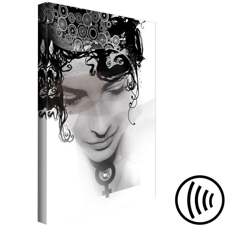 Canvas Symbol of Femininity (1-part) - Face with Black and White Accents 116390 additionalImage 6