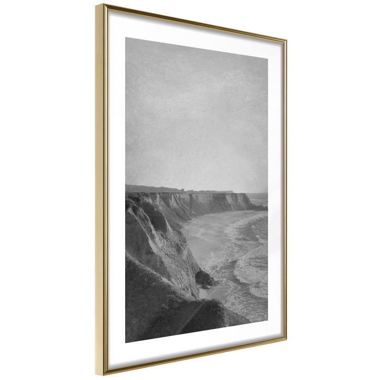 Poster Seaside Cliff - black and white seascape with rocky coastline 116490 additionalImage 8