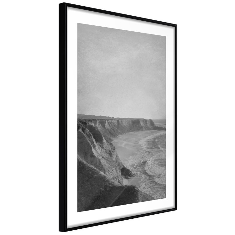 Poster Seaside Cliff - black and white seascape with rocky coastline 116490 additionalImage 11