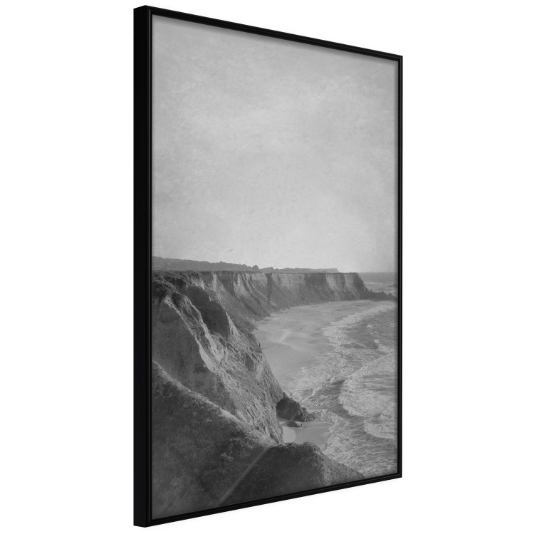 Poster Seaside Cliff - black and white seascape with rocky coastline 116490 additionalImage 12