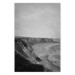 Poster Seaside Cliff - black and white seascape with rocky coastline 116490