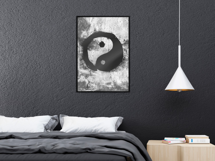 Poster Yin and Yang - black and white abstraction with the Chinese symbol of good and evil 116790 additionalImage 3