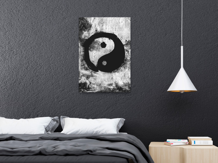 Poster Yin and Yang - black and white abstraction with the Chinese symbol of good and evil 116790 additionalImage 17