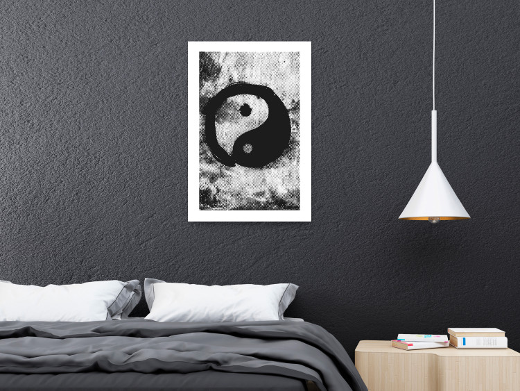 Poster Yin and Yang - black and white abstraction with the Chinese symbol of good and evil 116790 additionalImage 2