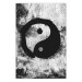 Poster Yin and Yang - black and white abstraction with the Chinese symbol of good and evil 116790