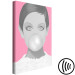 Canvas Bubble gum - portrait of a woman in pink and gray tones 117490 additionalThumb 6