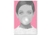 Canvas Bubble gum - portrait of a woman in pink and gray tones 117490