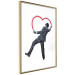 Wall Poster Elegant Graffiti Artist - heart and man in a suit in Banksy style 118690 additionalThumb 8